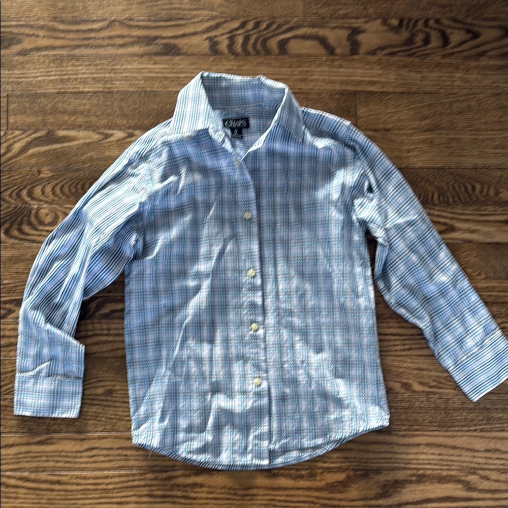 Chaps Blue Button Down Shirt Classic Design